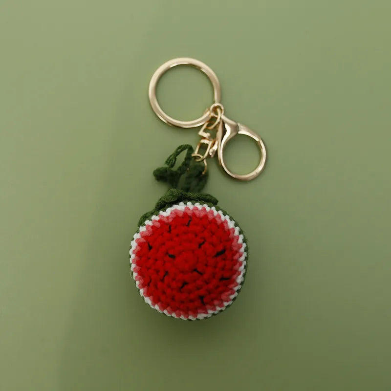Cute Fruit yarn Knitting Keychain