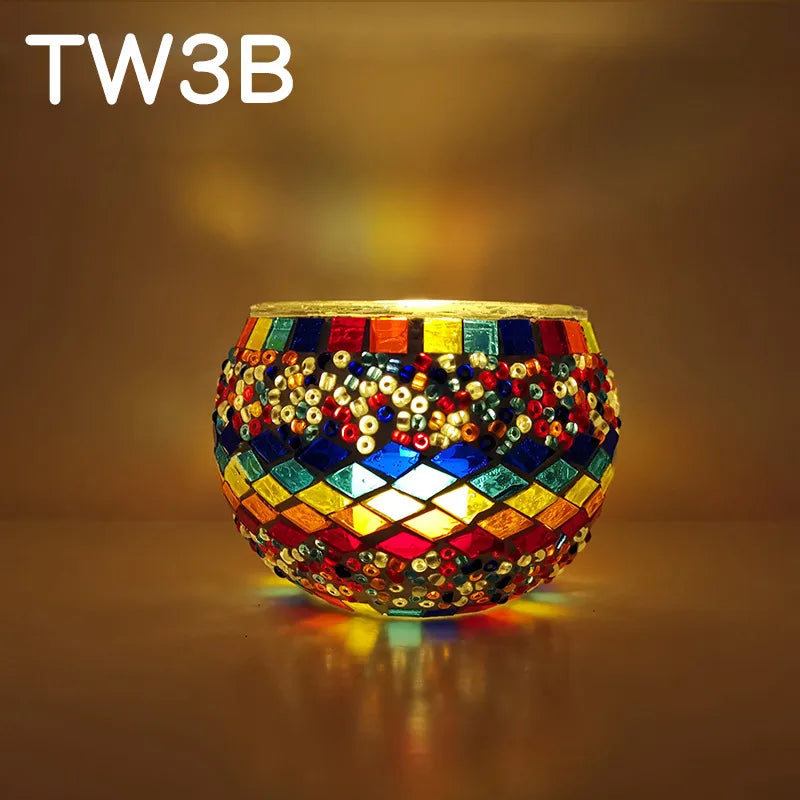 No Retro Geometric Glass candlestick