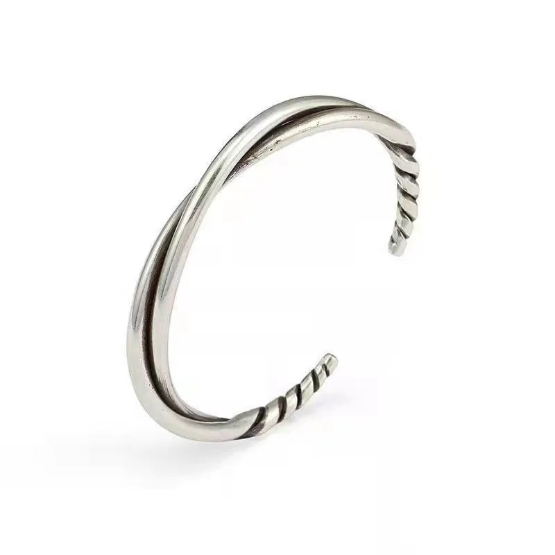 Retro Punk Solid Color Alloy Men's Bangle Men Cuff & Bangle