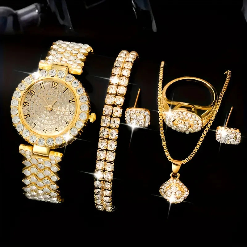 Women's 6 piece Gold Watch Gift Set