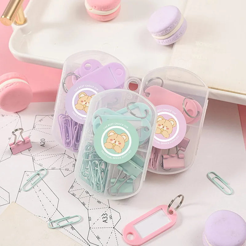 macaron color student stationery set creative drawing pin binding combination