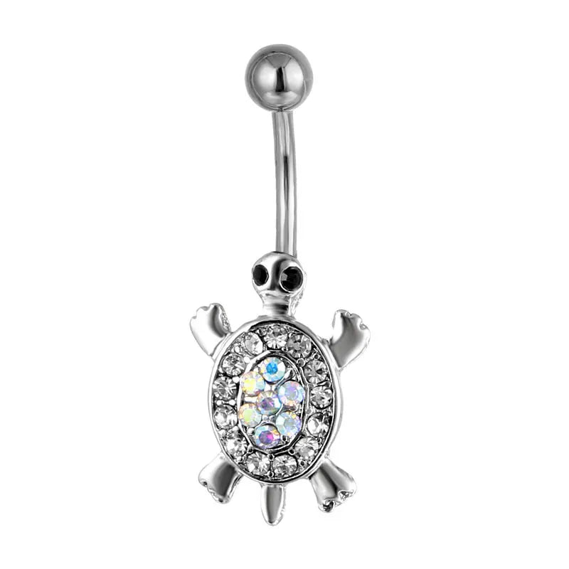 simple style animal alloy diamond belly ring