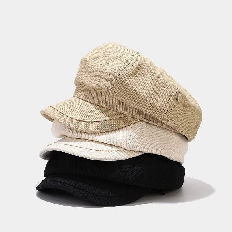 Women's Simple Style Solid Color Curved Eaves Beret Hat