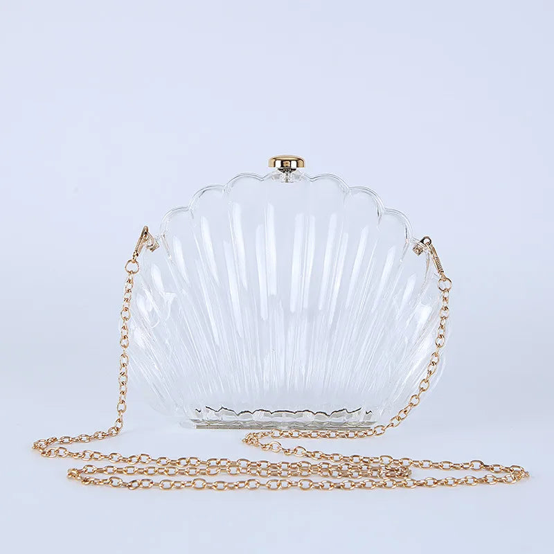 Women's Small Plastic Solid Color Elegant Shell Lock clasp Dome Bag
