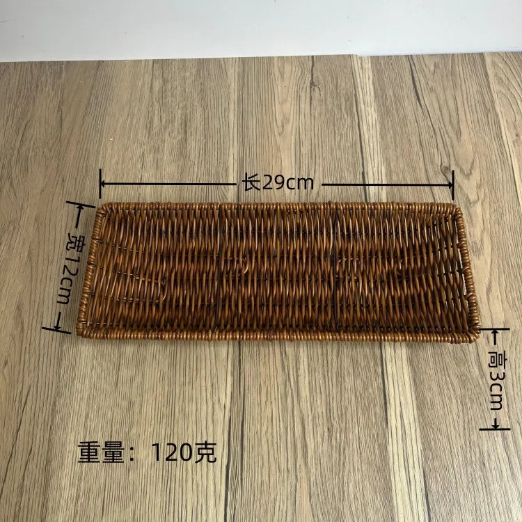Simple Style Solid Color Imitation Rattan Storage Basket