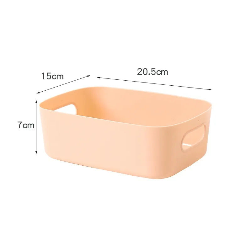 Simple Style Color Block Solid Color Plastic Storage Basket