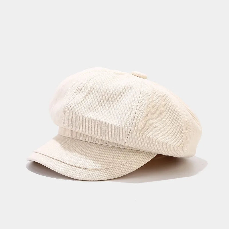 Women's Simple Style Solid Color Curved Eaves Beret Hat