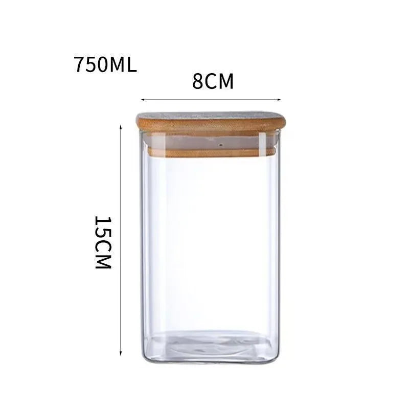 Simple Style Solid Color Glass Storage Container Box