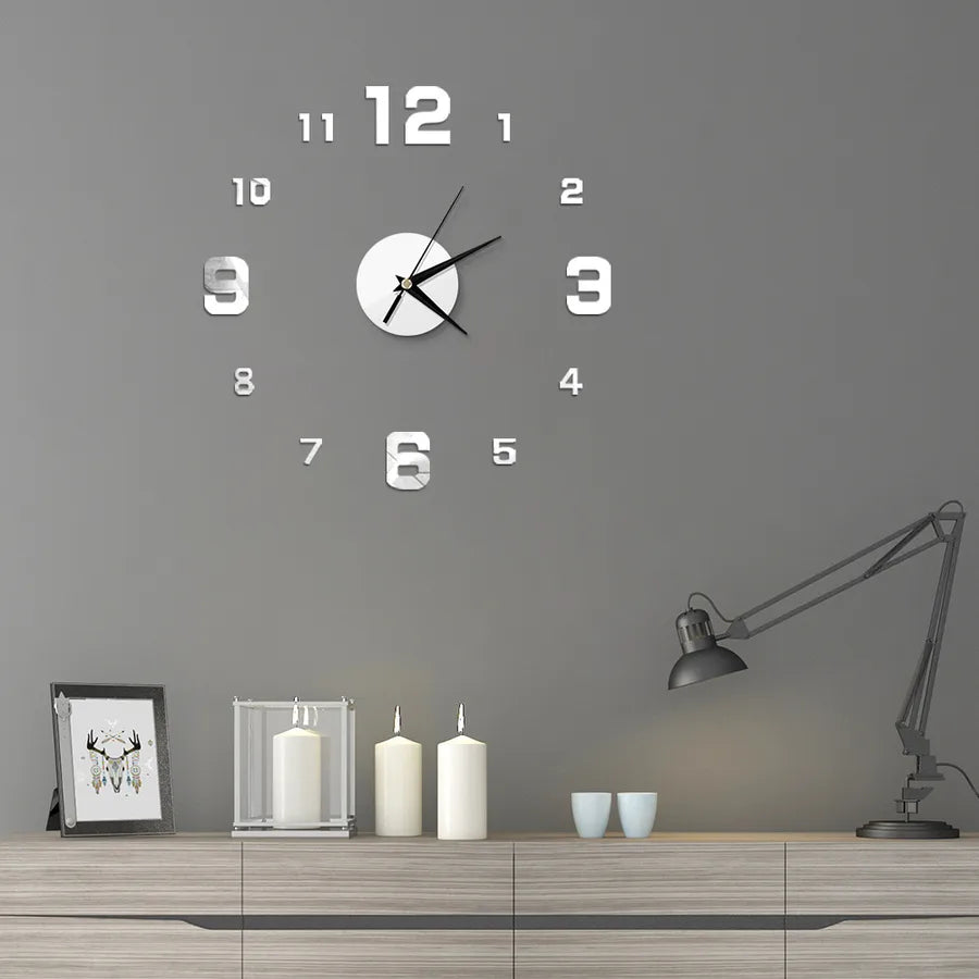 Digital Mirror Wall Sticker Clock diy Wall Clock Creative Wall Clock Simple Clock Acrylic Clock