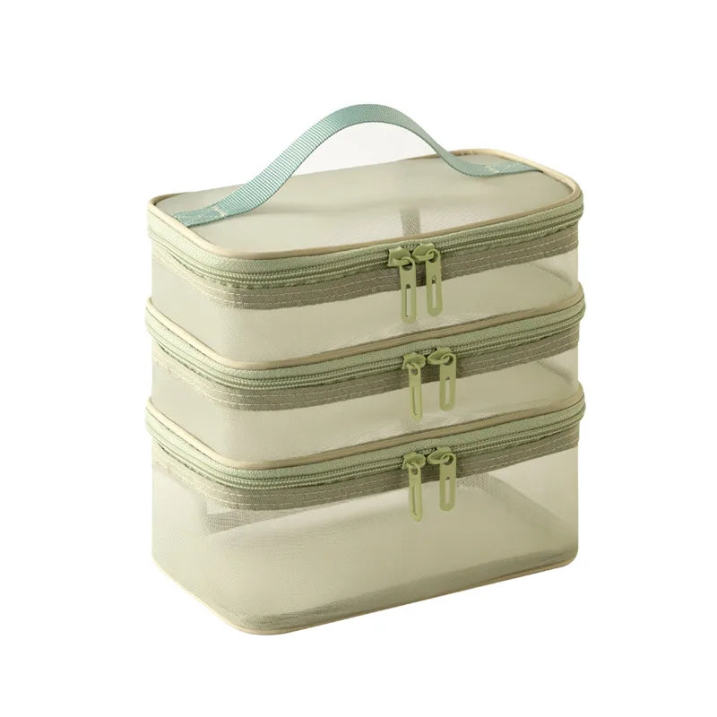 grid visual large multi-functional travel cosmetic storage bag