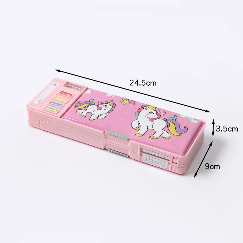 primary school students' multi-functional large-capacity double-layer stationery box