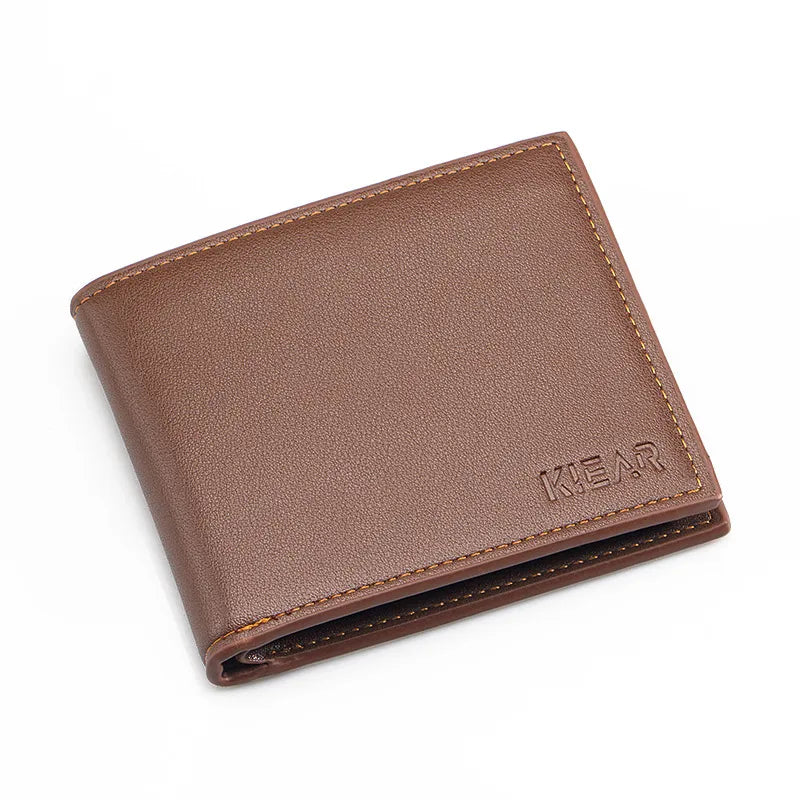 Men's Solid Color Pu Leather Black Flip Cover Wallets