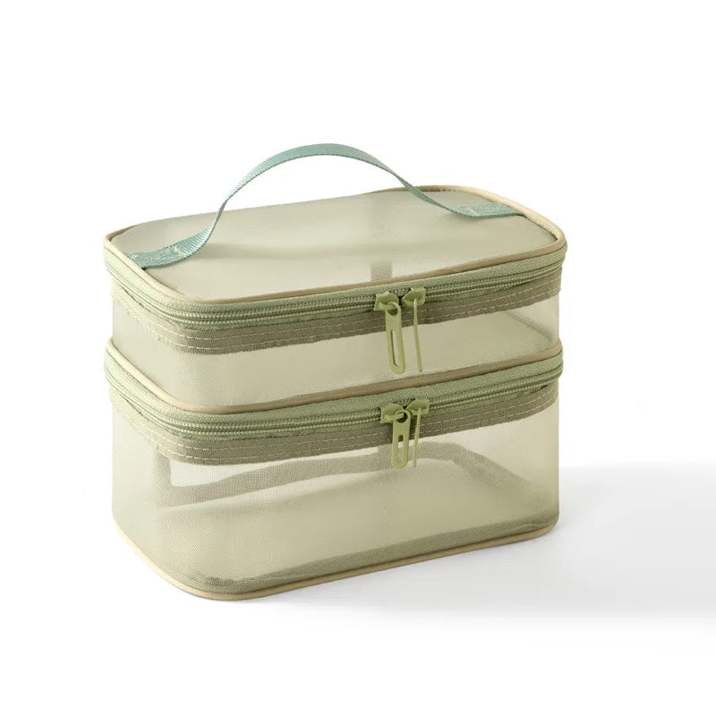 grid visual large multi-functional travel cosmetic storage bag