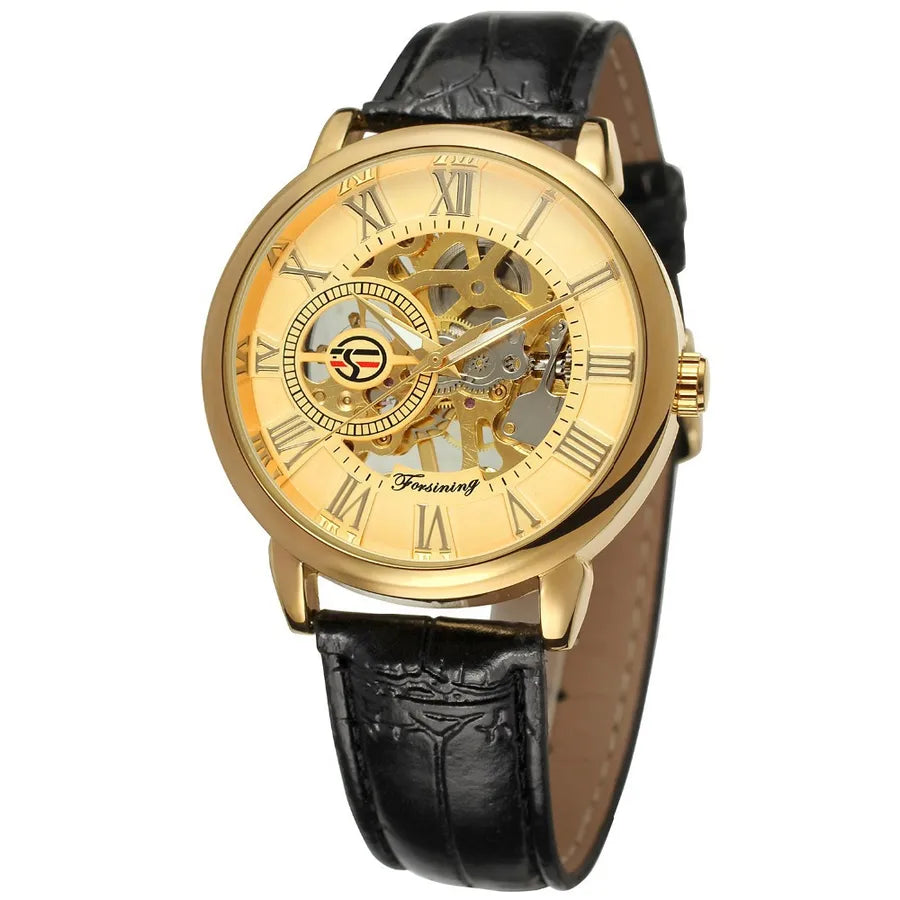 Retro Solid Color Buckle Mechanical Watch Men's Watches