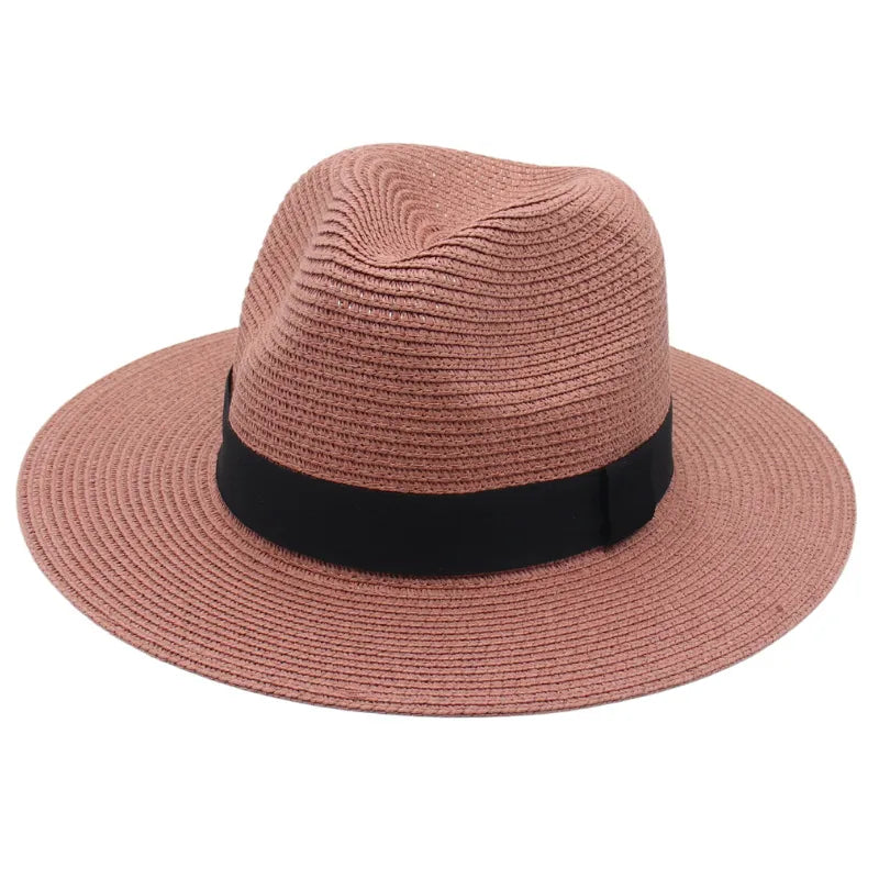 Unisex Vacation Classic Style Solid Color Big Eaves Straw Hat
