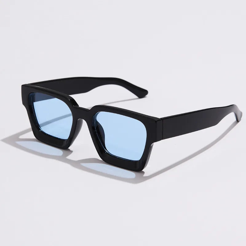 basic simple style solid color pc square full frame men's sunglasses