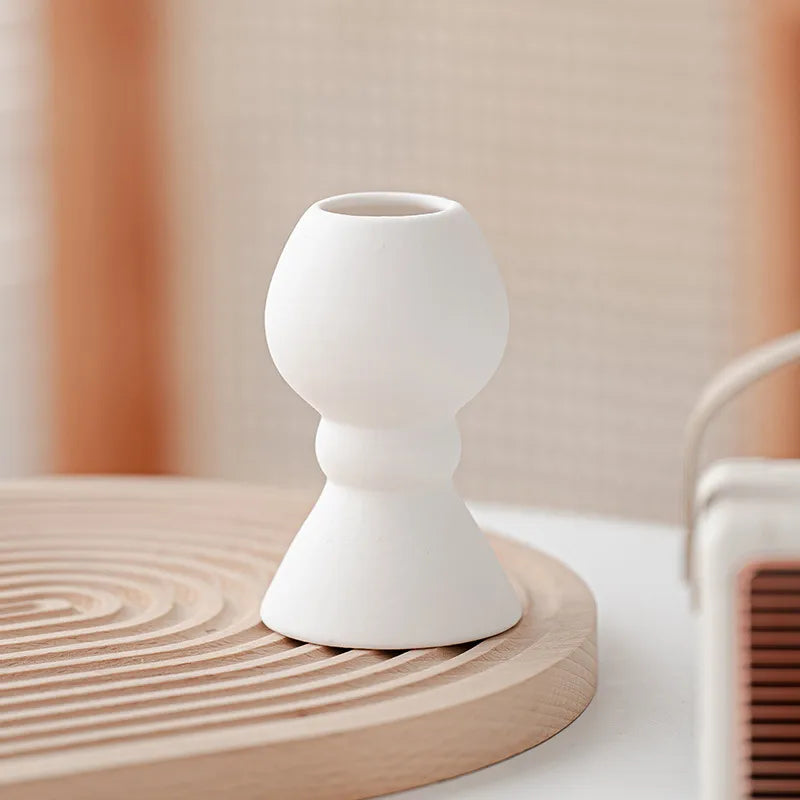 retro simple style geometric ceramics candlestick
