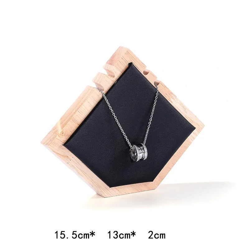 Simple Style Hexagon solid wood Patchwork Jewelry Display