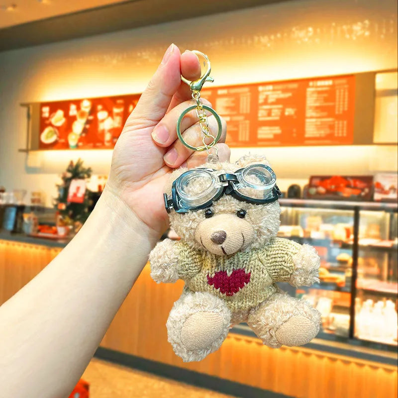 Cartoon Style Bear Polyester Women's Keychain