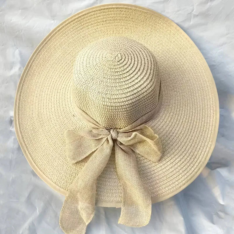 Women's Basic Vacation Solid Color Big Eaves Straw Hat