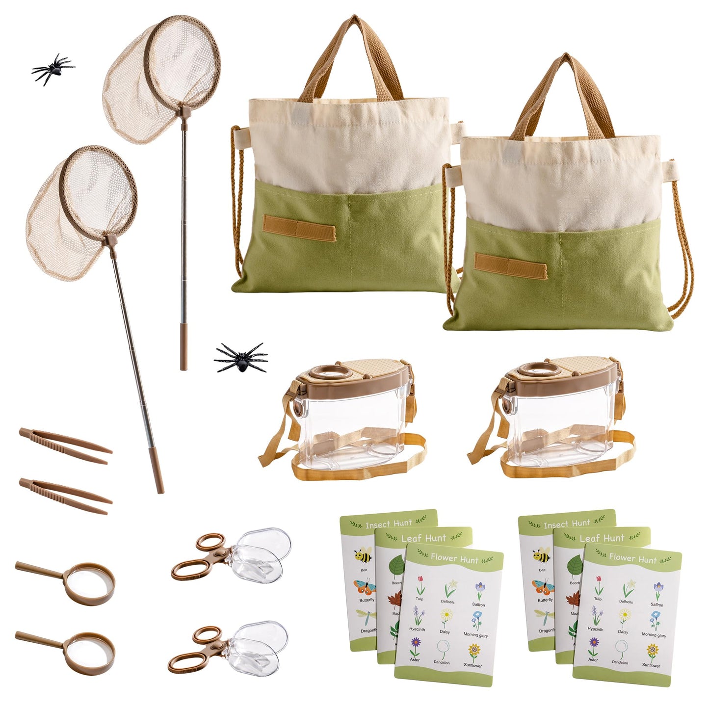 ROBOTIME 2Sets Bug Catcher Kit for Kids | Durable Outdoor Exploration Set