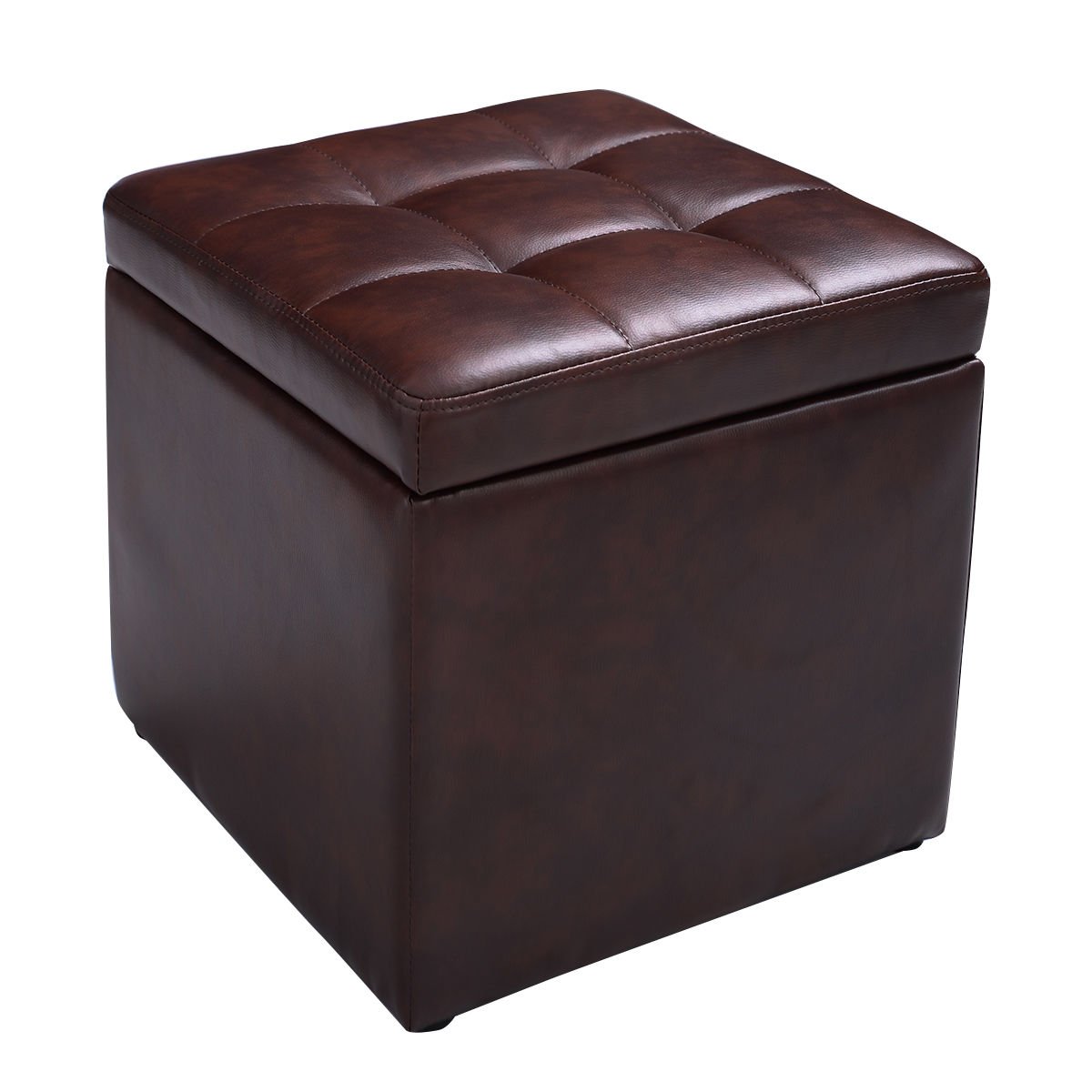 Foldable Cube Ottoman Pouffe Storage Seat-Black