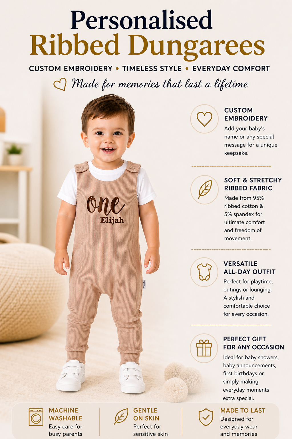 Shortbread Personalised or Plain Dungarees