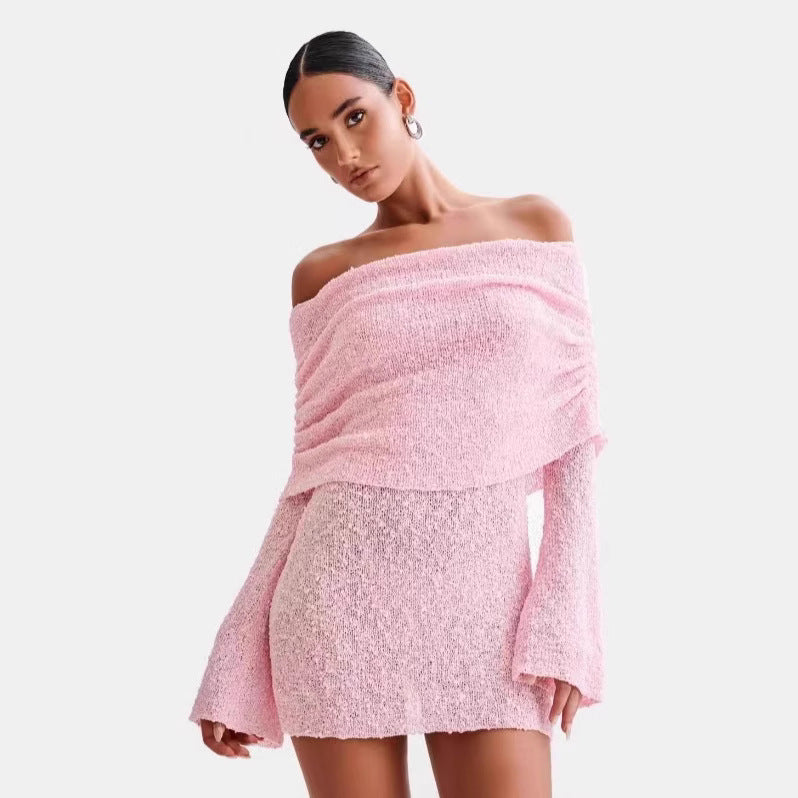 Knitted off-shoulder dress