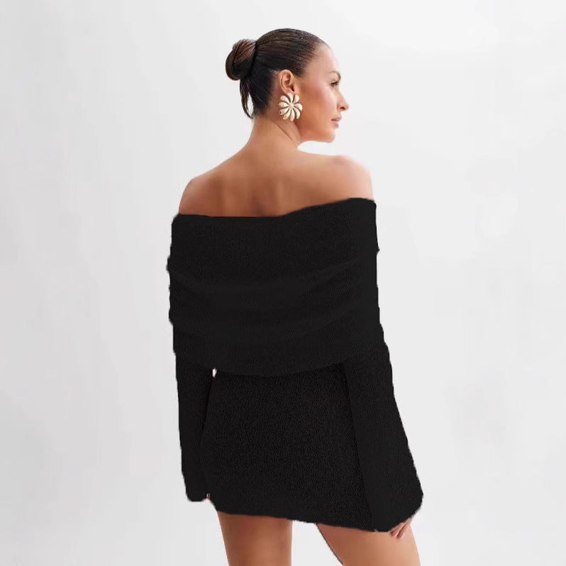 Knitted off-shoulder dress