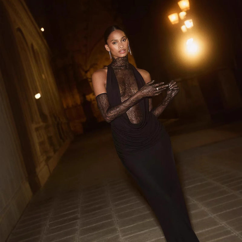 Sexy Deep V Pleated Evening Gown