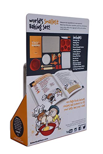 SmartLab Tiny Baking Kit: 17-Piece Mini Tools, 20 Delicious Tiny Recipes, Big Science for Kids