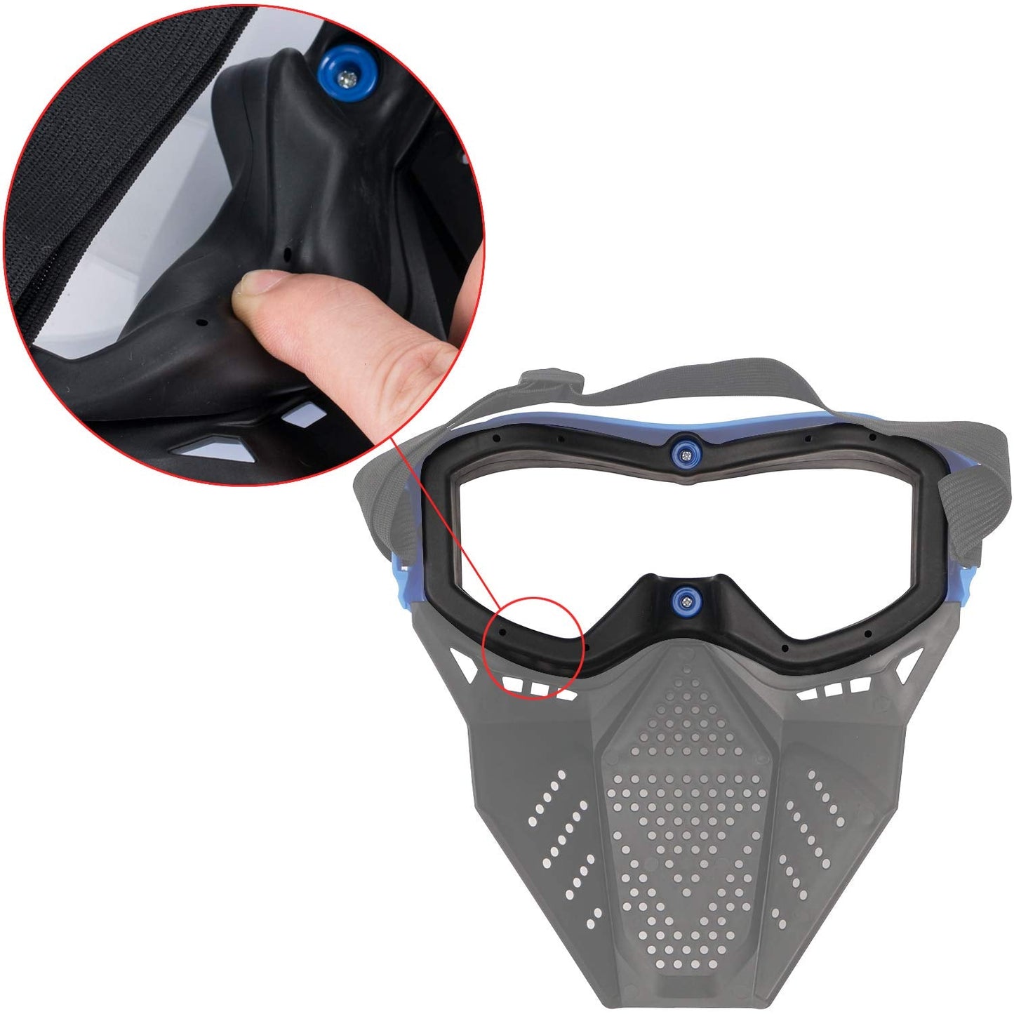 Surper Tactical Mask for Nerf Rival Blasters – 4-Pack (Red & Blue) ABS Shield