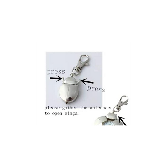Imperial Key Chain Ladybug Clock Silver IMP743- CLEARANCE UNBOXED NEEDS RE-BATTERY